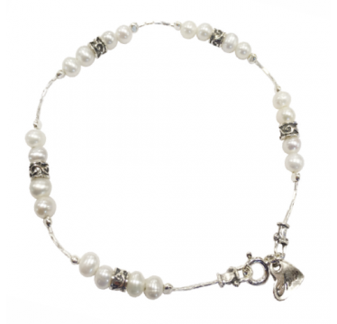 Freshwater Pearls and Silver Beads Bracelet