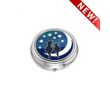 Pill box (LARGE) - Cats and Moon