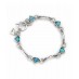Silver Bracelet with Heart Opals