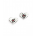 Heart Shaped Stud Earrings with Garnet