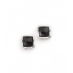 Silver and Onyx Simple Square Stud Earrings