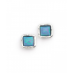 Silver and Opal Simple Square Stud Earrings OUT OF STOCK