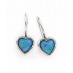 Silver and Opal Plain Heart Earrings
