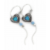 Silver and Opal Heart Earrings with Trail
