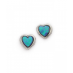 Silver and Opal Small Heart Stud Earrings