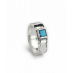 Sliver and Opal  Ring - Square Stone