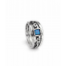 Sliver and Opal Flower Ring - Square Stone
