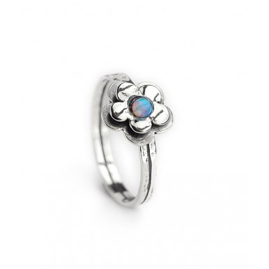 Daisy Silver Ring with Opal Stone - Only 1 left