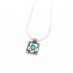 Opal Daisy Square Pendant Necklace