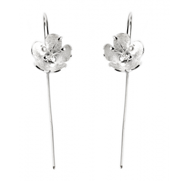 Long Hook Earrings - Silver Hawthorn