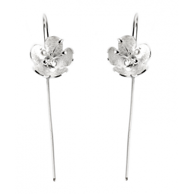 Long Hook Earrings - Silver Hawthorn