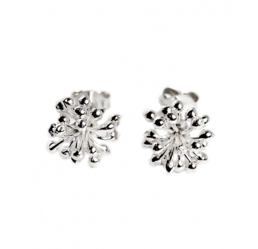Silver Blossom Stud Earrings