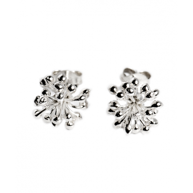 Silver Blossom Stud Earrings