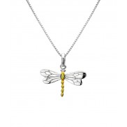 Dragonfly Necklace with Gold Plating Detail