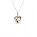 Square Hammered Necklace with a Golden Heart