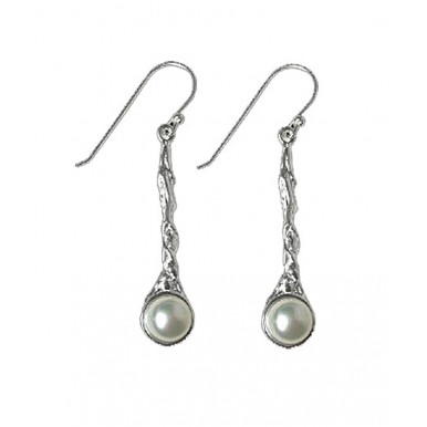 Organic Design - White Pearl Silver Earrings SPECIAL OFFER (last pair)