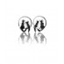 Cats on Moon Stud Earrings